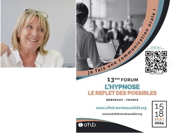 Hypnose et cancer, du diagnostic au traitement et plus encore. Dr Michèle FOURCHON au Forum Hypnose à Bordeaux.